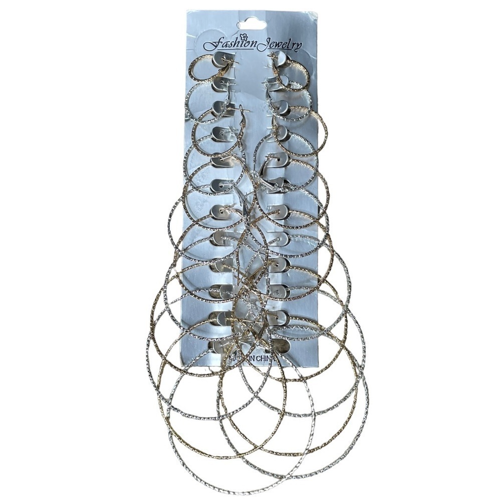 12 pairs of hoop earrings NWT